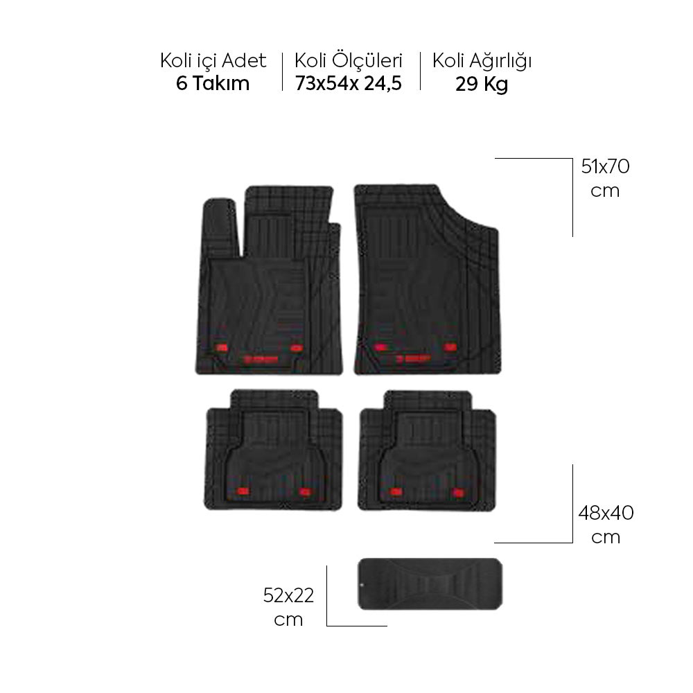 Vega 3D Concept Havuzlu Siyah Oto Paspası - Görsel 5